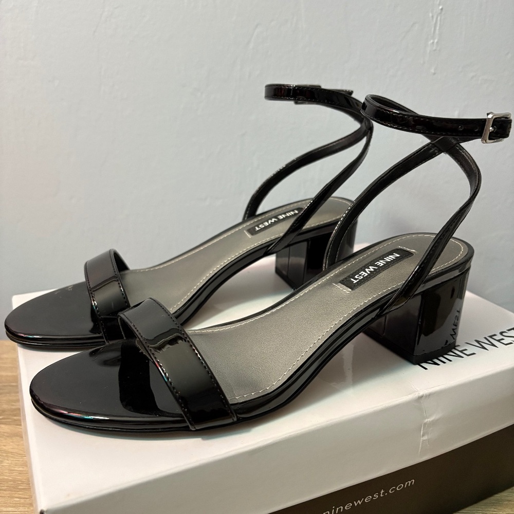 Nine West Black Sandal Strap Heels (Allora 3)